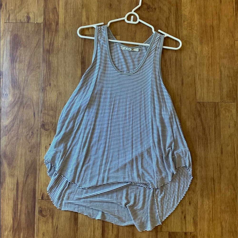 Flowy Black and White Striped Tank Top